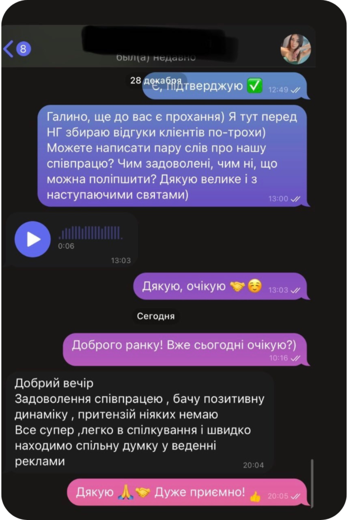 6 Відгук таргетована реклама таргетолог магазин одяг онлайн Україна